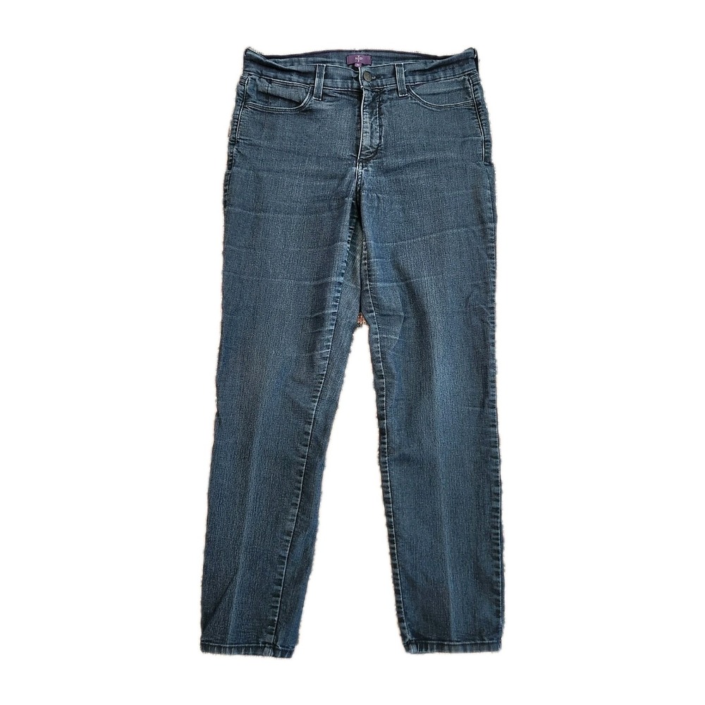 NYDJ Jeans Womens 10 Blue Marilyn Straight Lift Tuck Technology Stretch